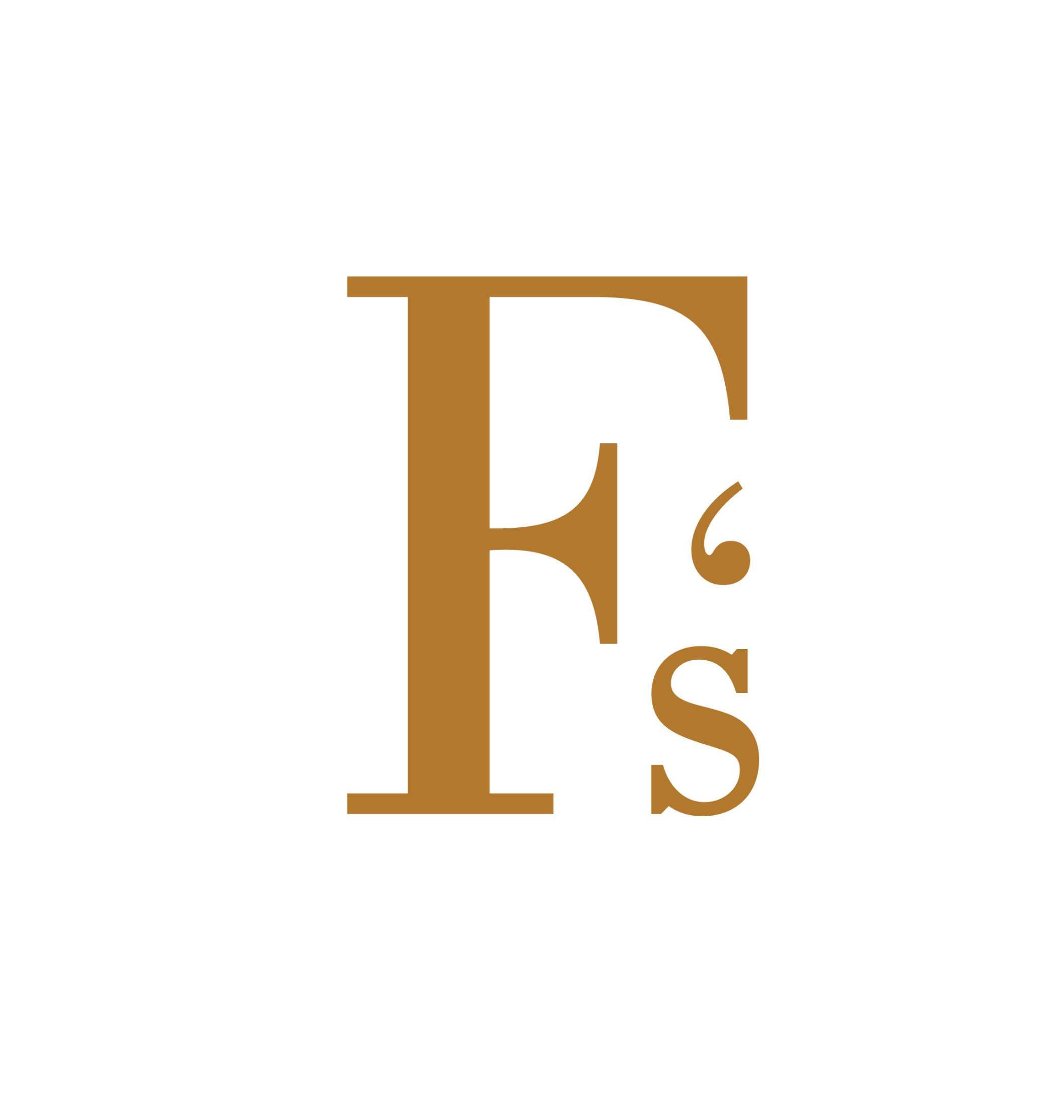 Logo von FRANK'S: goldenes F mit Apostroph und s auf schwarzem Grund