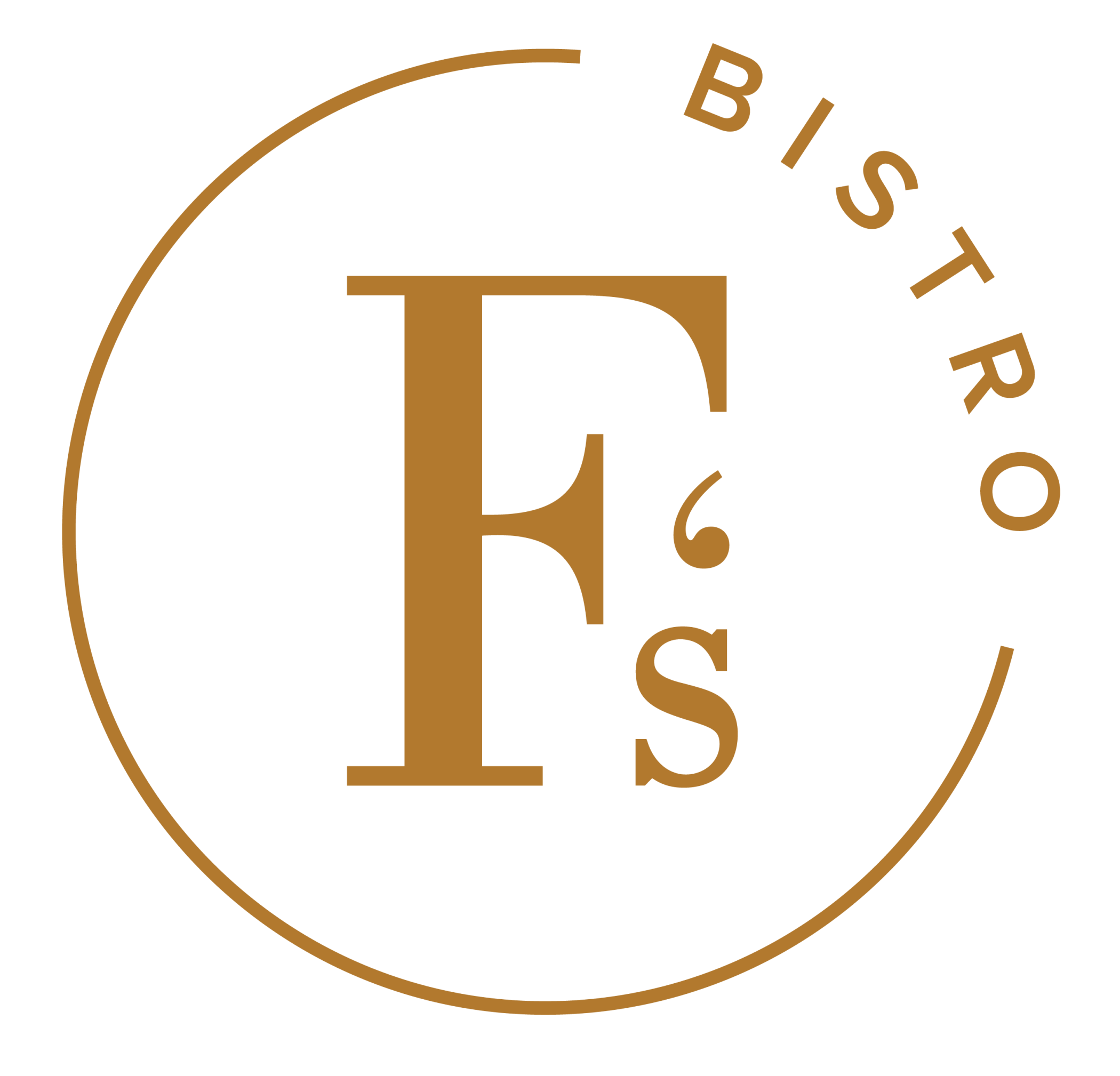 Logo des FRANK'S Bistro in Gold auf schwarzem Grund