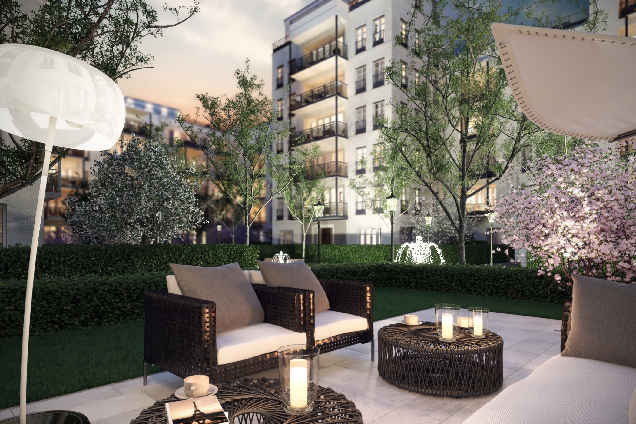 Privatgarten einer Private Residence im Andreas Quartier in Düsseldorf