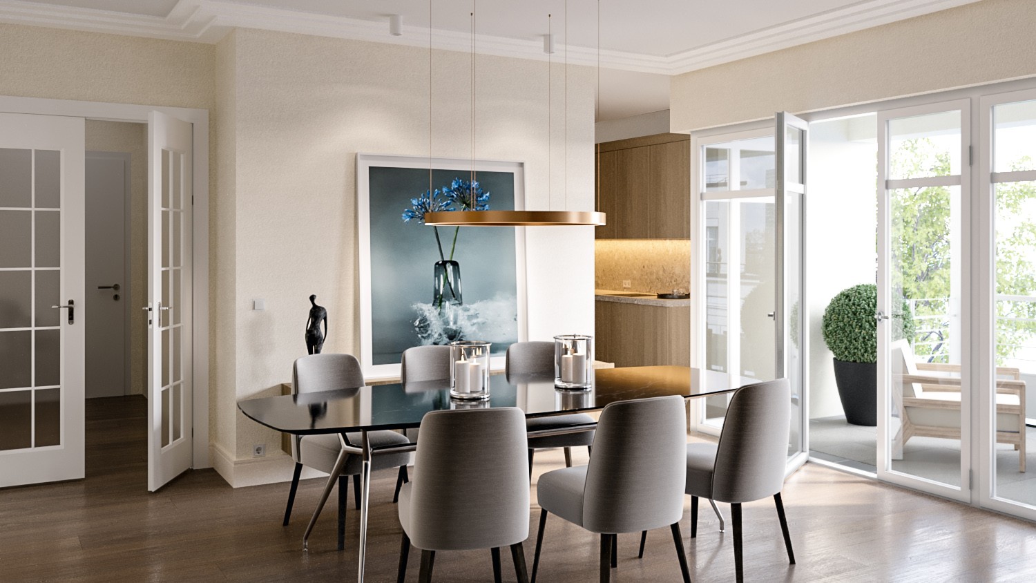 Esszimmer einer einer Private Residence im Andreas Quartier in Düsseldorf