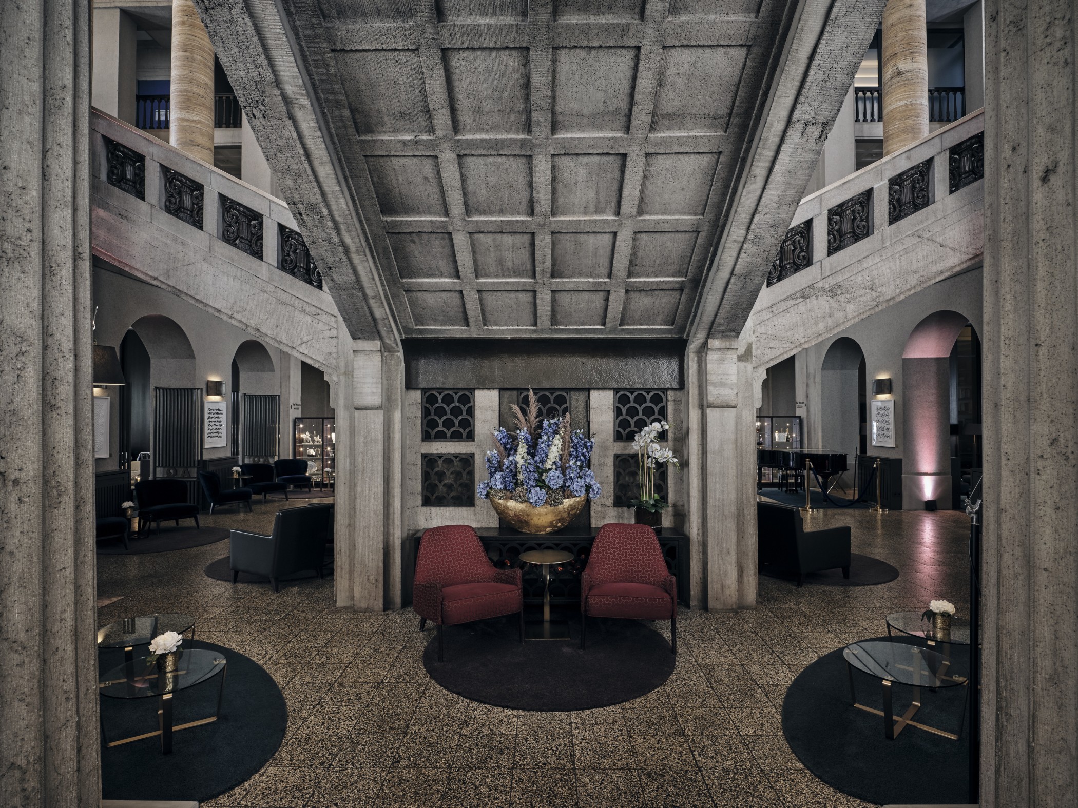 Lounge im Wohnzimmer Düsseldorfs im The Wellem Hotel im Andreas Quartier in Düsseldorf